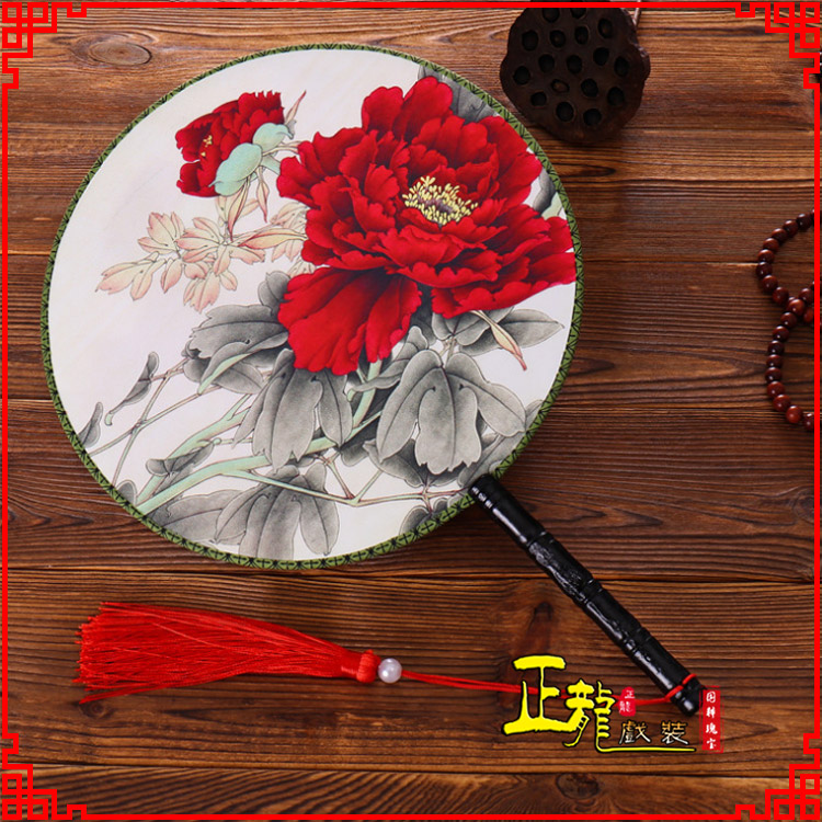 信宜古典中国风团扇空白扇跳舞蹈扇 真丝宫扇