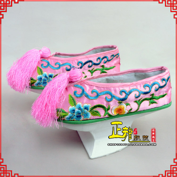 信宜京越剧戏鞋花盆底清朝皇后贵妃宫女花盆底 旗鞋