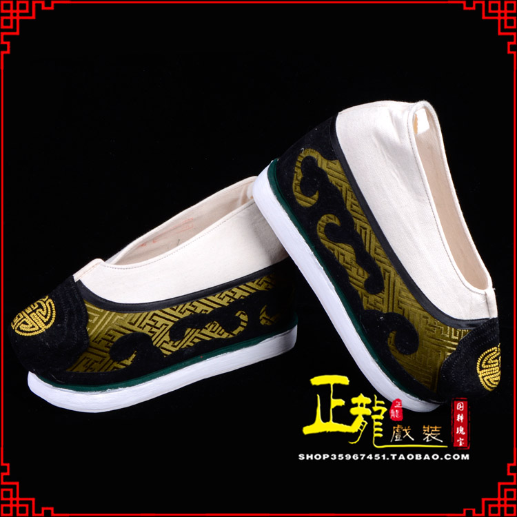 信宜戏鞋方口鞋老生鞋老旦鞋三义斋纸底内高福字履