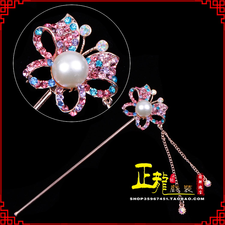 信宜花旦小姐青衣头饰簪子 蝴蝶发簪