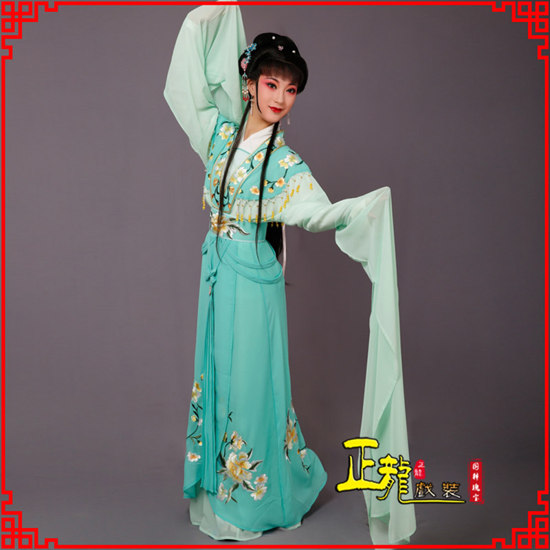 信宜青衣水袖戏服演出服 云肩花旦衣